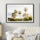 California Coast Palm Trees Wall Art Canvas Print – Framed