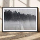 Surfer Fog Wall Art Canvas Print – Framed Foggy Beach Scene by MyGreatCanvas | Canvas Wall Art Prints | Photo Prints & Wall Decor