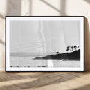 Surfer Cliffs Wall Art Canvas Print – Framed Black White by MyGreatCanvas | Canvas Wall Art Prints | Photo Prints & Wall Decor