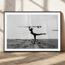 Yoga Surf Wall Art Canvas Print – Framed Black White Shore by MyGreatCanvas | Canvas Wall Art Prints | Photo Prints & Wall Decor