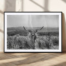 Monochrome Highland Cow Wall Art Canvas Print – Framed by MyGreatCanvas | Canvas Wall Art Prints | Photo Prints & Wall Decor