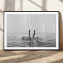 Black White Ocean Wall Art Canvas Print – Framed Monochrome by MyGreatCanvas | Canvas Wall Art Prints | Photo Prints & Wall Decor