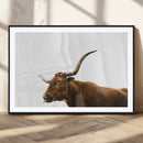 Longhorn Cow Wall Art Canvas Print – Framed Rustic Animal by MyGreatCanvas | Canvas Wall Art Prints | Photo Prints & Wall Decor