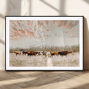 Cow Herd Wall Art Canvas Print – Framed Farmhouse Cattle by MyGreatCanvas | Canvas Wall Art Prints | Photo Prints & Wall Decor