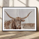 Longhorn Bull Photo Wall Art Canvas Print, Framed Rustic Cow by MyGreatCanvas | Canvas Wall Art Prints | Photo Prints & Wall Decor