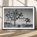 Joshua Tree Wall Art Canvas Print – Framed Monochrome Desert