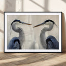 Blue Heron Pair Wall Art Canvas Print, Framed Coastal Bird by MyGreatCanvas | Canvas Wall Art Prints | Photo Prints & Wall Decor