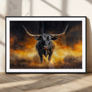 Longhorn Canvas Wall Art Canvas Print – Framed Bold Bull