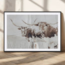Longhorn Wall Art Canvas Print – Framed Western Cow Rustic