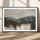 Mountain Landscape Wall Art Canvas Print – Framed Snowy