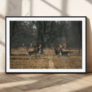 Deer Wall Art Canvas Print – Framed Rustic Wildlife Stags