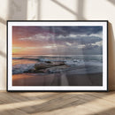 Golden Hour Wall Art Canvas Print – Framed Tranquil Waves