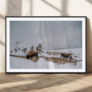 Bison Wildlife Wall Art Canvas Print, Framed Snowy Prairie by MyGreatCanvas | Canvas Wall Art Prints | Photo Prints & Wall Decor