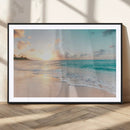 Beach Sunset Wall Art Canvas Print – Framed Ocean Waves