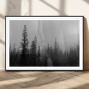 Misty Pines Wall Art Canvas Print – Framed Woodland