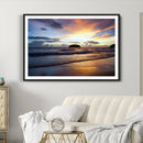 Beach Sunset Wall Art Canvas Print – Tropical Ocean Waves