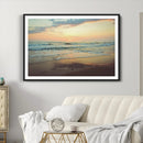 Sunset Seascape Wall Art Canvas Print – Framed Pastel Ocean
