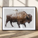 Snowy Buffalo Wall Art Canvas Print – Framed Wildlife by MyGreatCanvas | Canvas Wall Art Prints | Photo Prints & Wall Decor