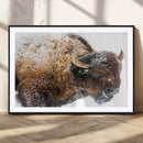 Snowy Buffalo Wall Art Canvas Print – Framed Rustic Lodge by MyGreatCanvas | Canvas Wall Art Prints | Photo Prints & Wall Decor