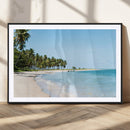 Palm Tree Coast Wall Art Canvas Print – Framed Island Getaway with Crystal Blue Water Scenic Artwork for Home, Office by MyGreatCanvas | Canvas Wall Art Prints | Photo Prints & Wall Decor