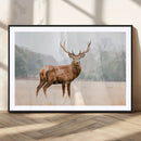 Vintage Wildlife Wall Art Canvas Print – Misty Landscape
