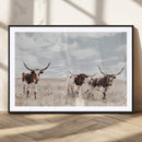 Majestic Longhorn Cows Wall Art Canvas Print – Rustic by MyGreatCanvas | Canvas Wall Art Prints | Photo Prints & Wall Decor