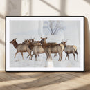 Snowy Elk Herd Wall Art Canvas Print – Majestic Winter by MyGreatCanvas | Canvas Wall Art Prints | Photo Prints & Wall Decor