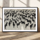 Wild Horse Stampede Wall Art Canvas Print – Monochrome by MyGreatCanvas | Canvas Wall Art Prints | Photo Prints & Wall Decor