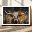Abstract Longhorn Bull Wall Art Canvas Print – Vintage by MyGreatCanvas | Canvas Wall Art Prints | Photo Prints & Wall Decor
