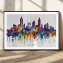 Atlanta Skyline Wall Art Canvas Print – Framed Colorful
