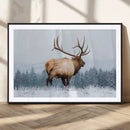 Majestic Elk Snowy Forest Wall Art Canvas Print – Winter by MyGreatCanvas | Canvas Wall Art Prints | Photo Prints & Wall Decor