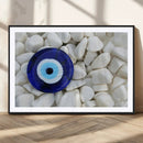 Blue Evil Eye Protection Wall Art Canvas Print – White by MyGreatCanvas | Canvas Wall Art Prints | Photo Prints & Wall Decor