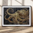 Octopus Wall Art Canvas Print – Gold Detail Wooden Marine by MyGreatCanvas | Canvas Wall Art Prints | Photo Prints & Wall Decor