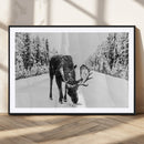 Moose Wall Art Canvas Print – Winter Snowy Forest Antlers by MyGreatCanvas | Canvas Wall Art Prints | Photo Prints & Wall Decor