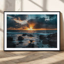 Ocean Sunset Wall Art Canvas Print – Rocky Shore Waves by MyGreatCanvas | Canvas Wall Art Prints | Photo Prints & Wall Decor