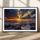 Sunset Ocean Wall Art Canvas Print – Waves Rocky Shore by MyGreatCanvas | Canvas Wall Art Prints | Photo Prints & Wall Decor
