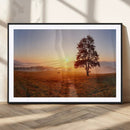 Golden Sunrise Landscape Canvas Wall Art – Framed Misty by MyGreatCanvas | Canvas Wall Art Prints | Photo Prints & Wall Decor