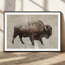 Snow-dusted bison silhouette textured vintage style rugged by MyGreatCanvas | Canvas Wall Art Prints | Photo Prints & Wall Decor