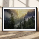 Misty Forest Sunrise Mountain Valley Pine Trees Foggy by MyGreatCanvas | Canvas Wall Art Prints | Photo Prints & Wall Decor