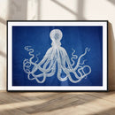 Large 3-Panel Blue Octopus Canvas Wall Art | Coastal Marine by MyGreatCanvas | Canvas Wall Art Prints | Photo Prints & Wall Decor