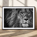 Black and White Lion Canvas Wall Art Print – Wildlife by MyGreatCanvas | Canvas Wall Art Prints | Photo Prints & Wall Decor