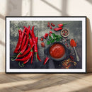 Red Chili Peppers Wall Art Kitchen Artwork Canvas Print by MyGreatCanvas | Canvas Wall Art Prints | Photo Prints & Wall Decor