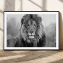 Black and White Lion Canvas Wall Art – Animal Print Artwork