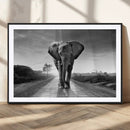 Black and White Elephant Wall Art Canvas Print