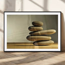 Fluvial Zen Stones Canvas Wall Art Print by MyGreatCanvas | Canvas Wall Art Prints | Photo Prints & Wall Decor