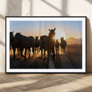 Horse Herd Wall Art Animal Canvas Print