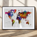 World Map Canvas Print – Detailed Map of the World Wall Art