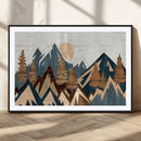 Abstract Wood Panel Effect Mountain Range Top Wall Art