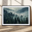 Captivating Misty Forest Wall Art Premium Canvas Print a