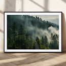 Misty Forest Wall Art Premium Canvas Print a Foggy and